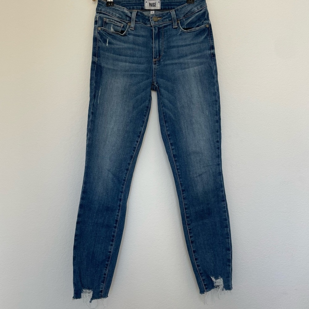 Paige Distressed Skinny Jeans - Size 27